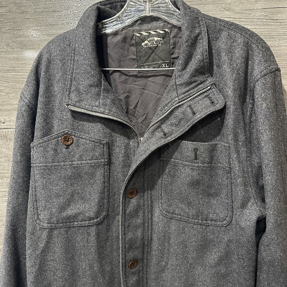 Vans Skate Off The Wall Chore Coat Jacket Men’s XL Wool Blend Grey Zip Button - Picture 2 of 12